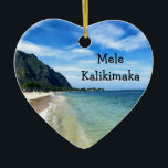 Windward Oahu Beach Ornament<br><div class="desc">View of tropical beach from windward Oahu in Hawaii.</div>