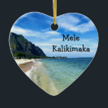 Windward Oahu Beach Ornament<br><div class="desc">View of tropical beach from windward Oahu in Hawaii.</div>