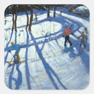Windweg Morzine Quadratischer Aufkleber