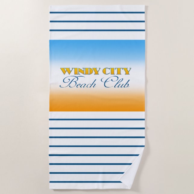 Windy City Beach Club Strandtuch (Vorderseite)