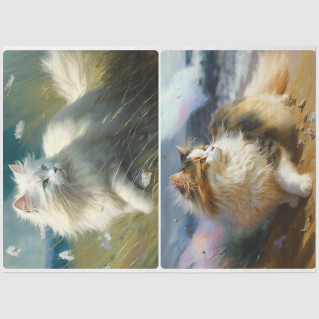 Windy Day Cats Seidenpapier (Vorderseite)