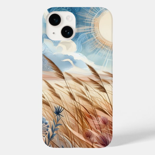 Windy Day Rustic Boho Mountain Prairie Country Case-Mate iPhone 14 Hülle (Rückseite)