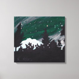 Windy Evergreen Night: Canvas Print unbeschnitten Leinwanddruck
