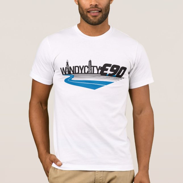 windycity e90 volles Logo - helles Shirt - (Vorderseite)