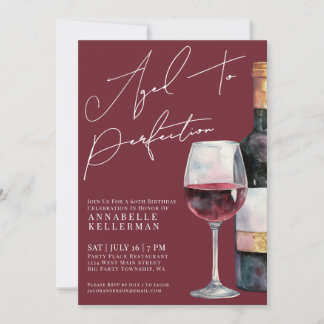 Wine Aged To Perfection Adult Birthday Party Einladung