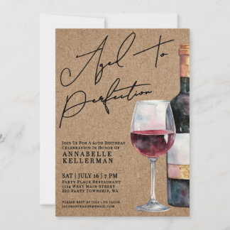 Wine Aged To Perfection Adult Birthday Party Einladung