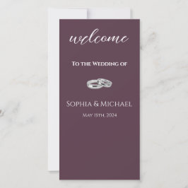 Wine and White Wedding Programm -