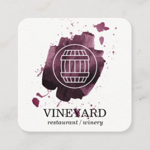 Wine Barrel   Künstlerisch gebürstet   Weinberg Quadratische Visitenkarte