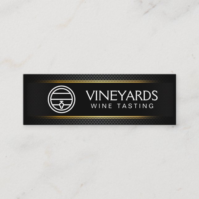 Wine Barrel | Muster für schwarze Kohlenstofffaser Mini Visitenkarte (Vorderseite)