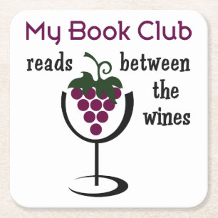 Wine Book Club Rechteckiger Pappuntersetzer