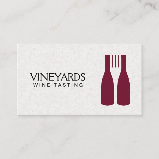 Wine Bottles Fork Logo Visitenkarte (Vorderseite)