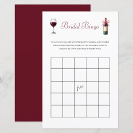 Wine Bridal Bingo Bachelorette Game Stationery