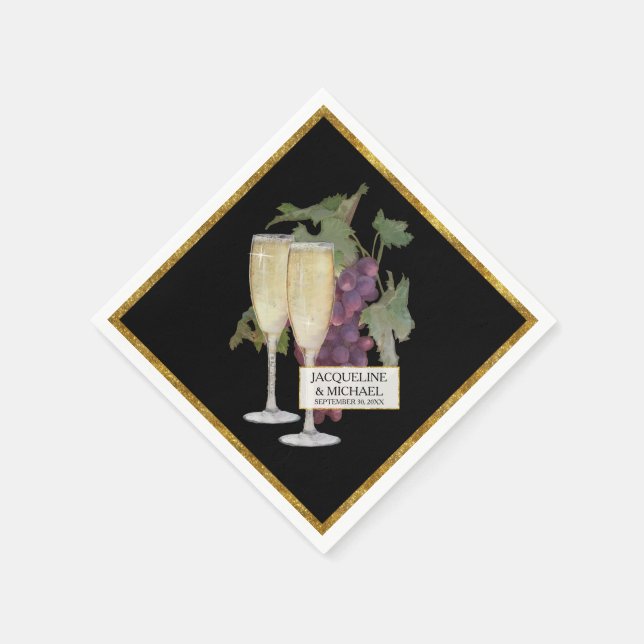 Wine Champagne Bridal Empfang Deco Serviette (Ecke)