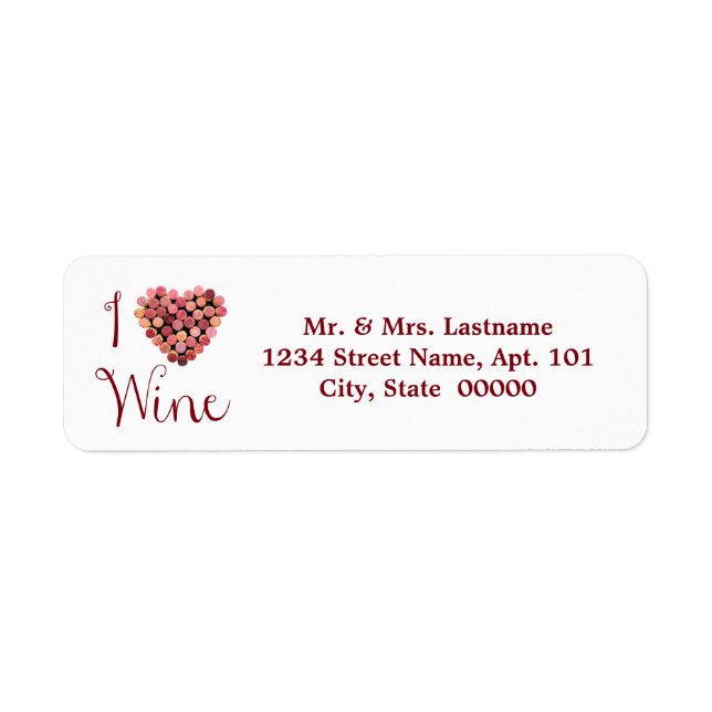 Wine Cork Heart Address Labels (Vorne)