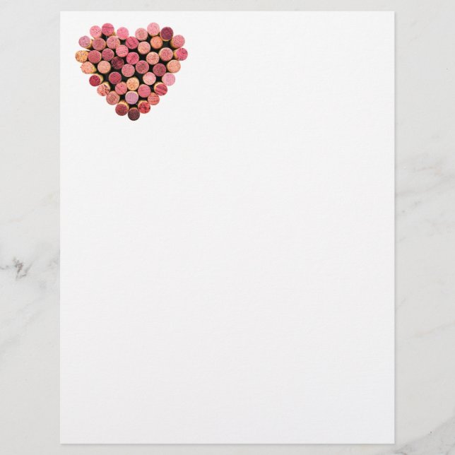 Wine Cork Heart Letterhead (Vorderseite)