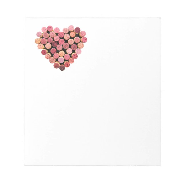 Wine Cork Heart Notepad Notizblock (Vorderseite)