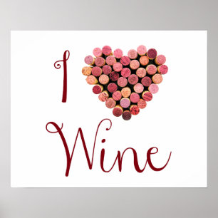 Wine Cork Heart Poster