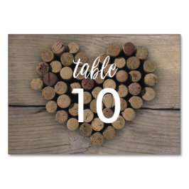 Wine Cork Heart Tischnummer Card