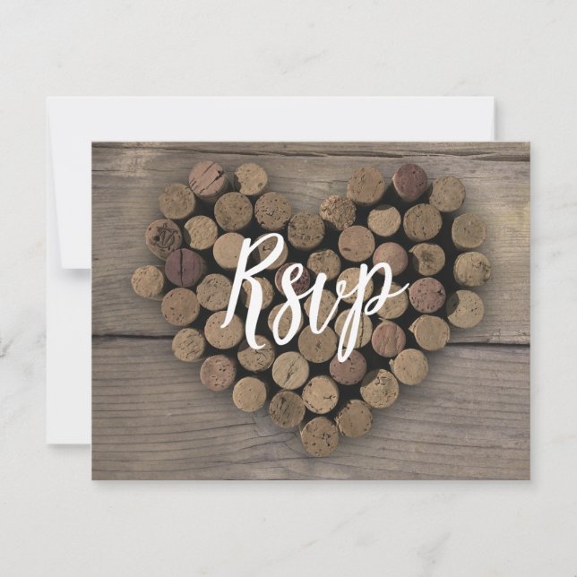 Wine Cork Heart UAwg Post Card RSVP Karte (Vorderseite)