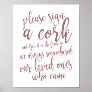 Wine Cork Wedding Gästebuch Rose Gold 8x10 Zeichen