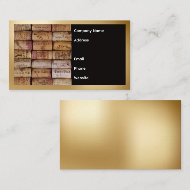 Wine Corks Business Card Visitenkarte (Vorne/Hinten)