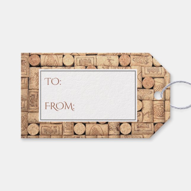 Wine Corks Geschenkanhänger (Vorderseite (Horizontal))
