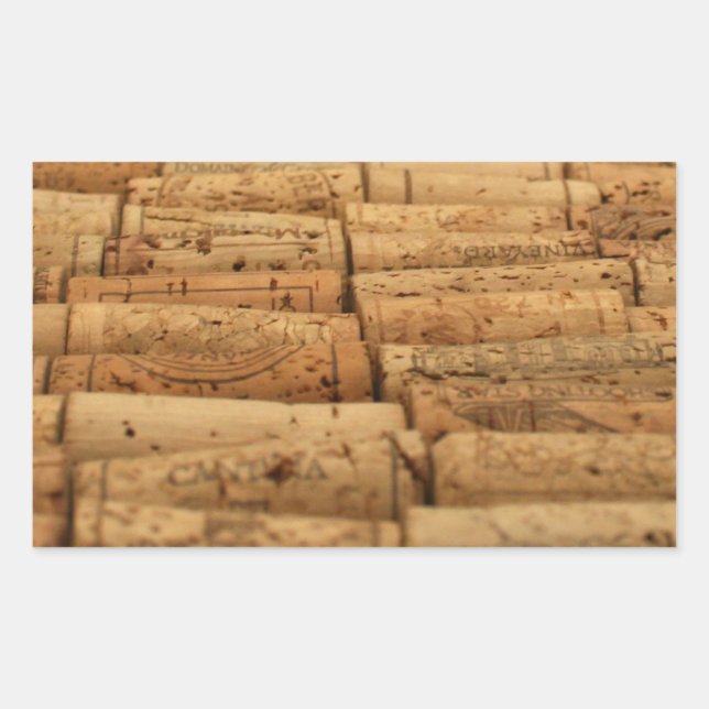 Wine Corks Rechteckiger Aufkleber (Vorderseite)