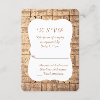 Wine Corks Wedding RSVP Karte