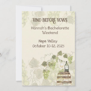 Wine Country Bachelorette Party Invitation