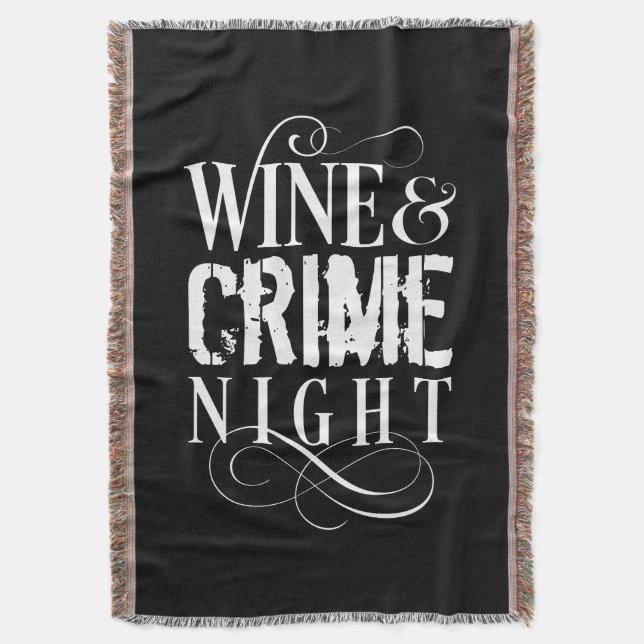 Wine & Crime Night - lustiges wahres Verbrechen Decke (Vorderseite Vertikal)