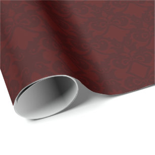 Wine Damask Bows Geschenkpapier