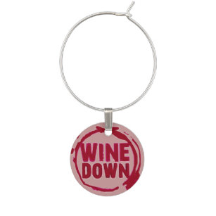 "Wine Down" Weinglas Anhänger