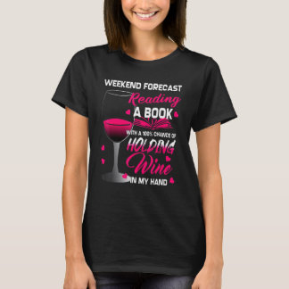 Wine Drinking Reading Enthusiasten Bookaholics T-Shirt