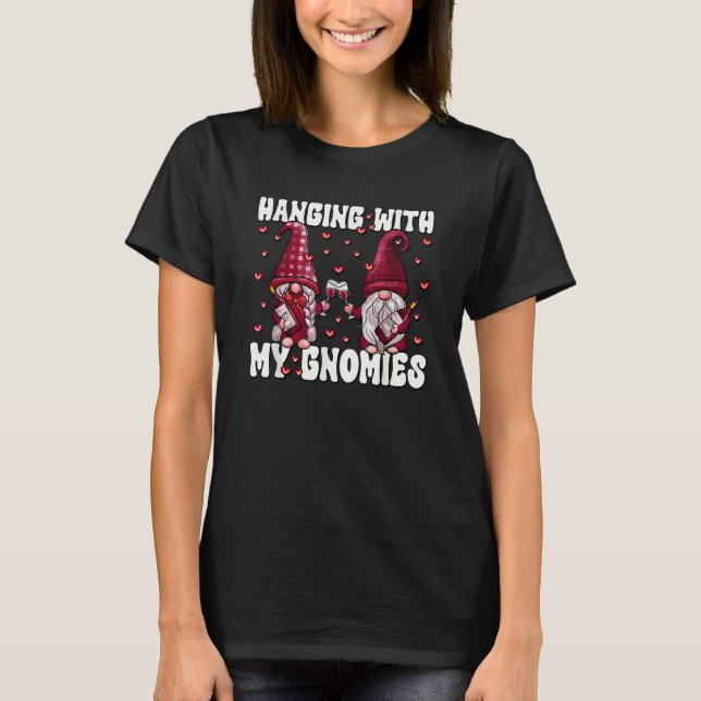 Wine Drunk Gnome Couple Loves Hanging With My Gnom T-Shirt (Vorderseite)
