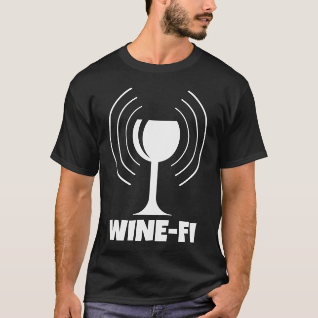 Wine-Fi Spaß WiFi Waves T-Shirt (Vorderseite)