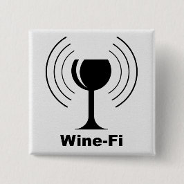 Wine-Fi Waves Black Wine Glass Button