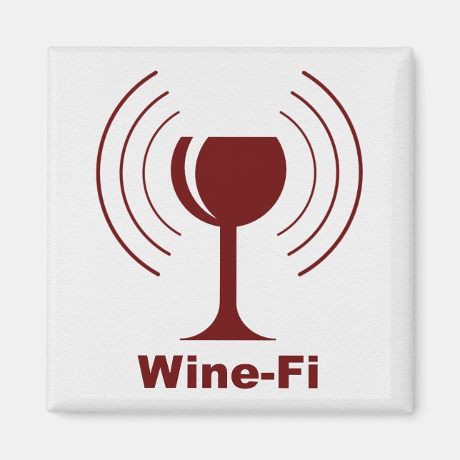 Wine-Fi Waves Burgund Weinglas Magnet (Vorne)