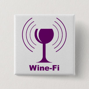 Wine-Fi Waves Lila Weinglas Button