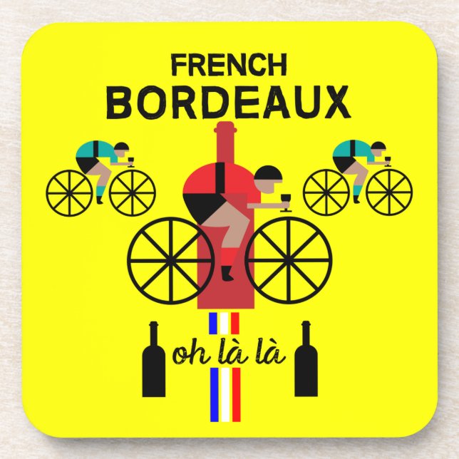 Wine French Bordeaux Getränkeuntersetzer (Vorderseite)