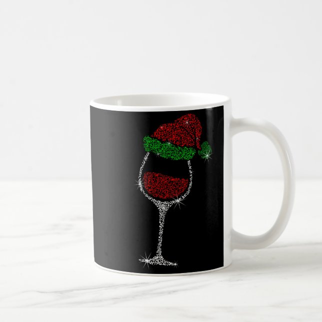 Wine Gl With Santa Hat Wine Lover Christmas Gift  Kaffeetasse (Rechts)