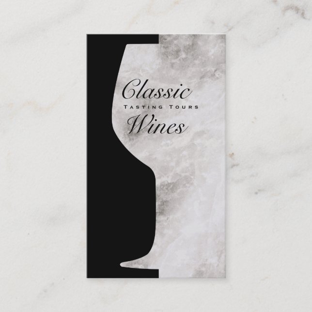 Wine Glass | Abstandsfläche mit Marmorhintergrund Visitenkarte (Vorderseite)