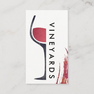 Wine Glass Brush Stroke Moderner Weingarten Visitenkarte