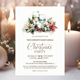 Wine Glass Company Weihnachten Party Einladung