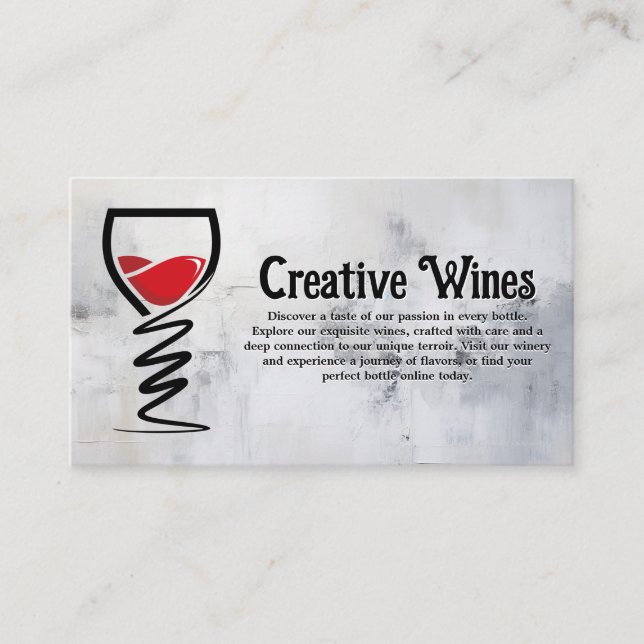 Wine Glass Creative Illustrative Logo  Visitenkarte (Vorderseite)