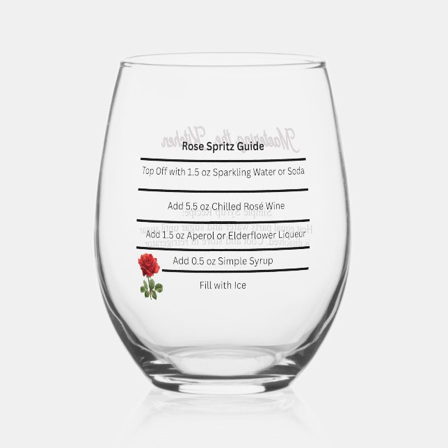 Wine Glass Rosé Spritz Recipe Guide Weinglas Ohne Stiel (Vorderseite)