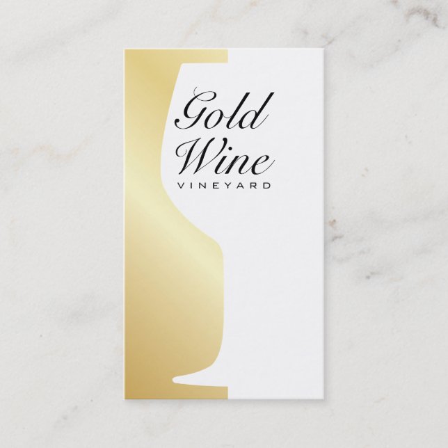 Wine Glass | Zählerraum, Gold Visitenkarte (Vorderseite)