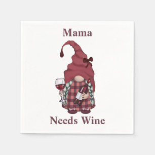Wine Gnome Mama Weinkultur und Erde Serviette