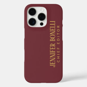 Wine & Gold Color Beruflich Trendy Moderne Schlich iPhone 16 Pro Hülle
