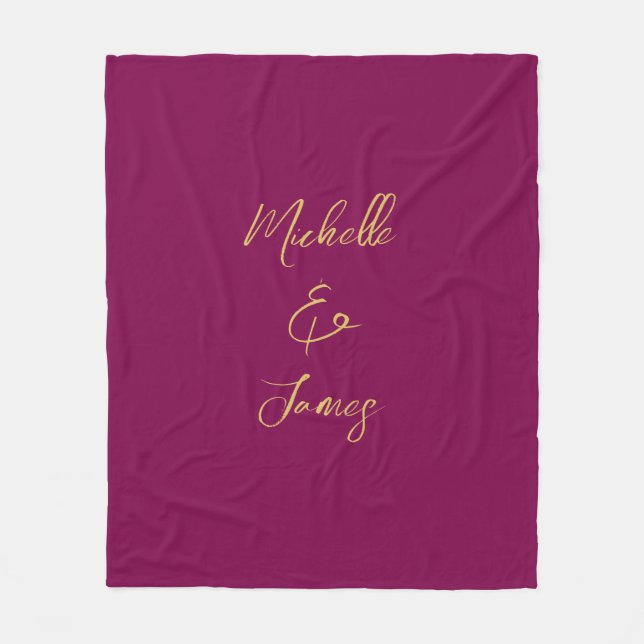 Wine & Gold Farben Beruflich Trendy Moderne Fleecedecke (Vorderseite)