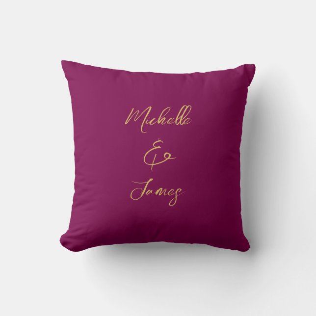 Wine & Gold Farben Beruflich Trendy Moderne Kissen (Vorderseite)
